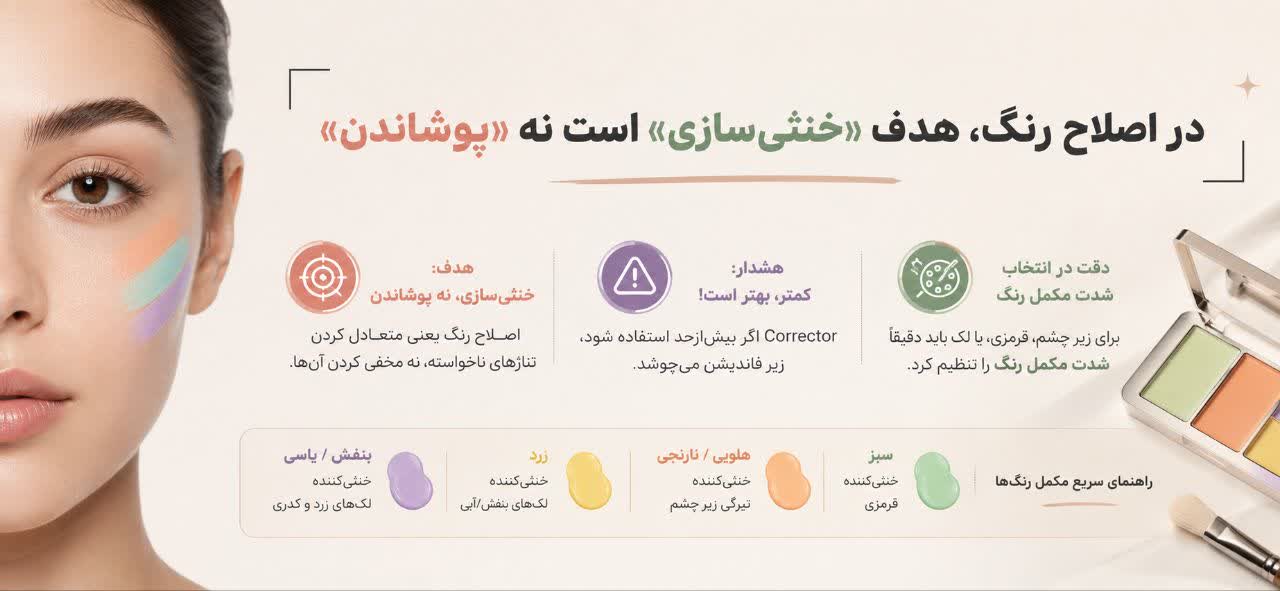 در اصلاح رنگ، هدف «خنثی‌سازی» است نه «پوشاندن»
